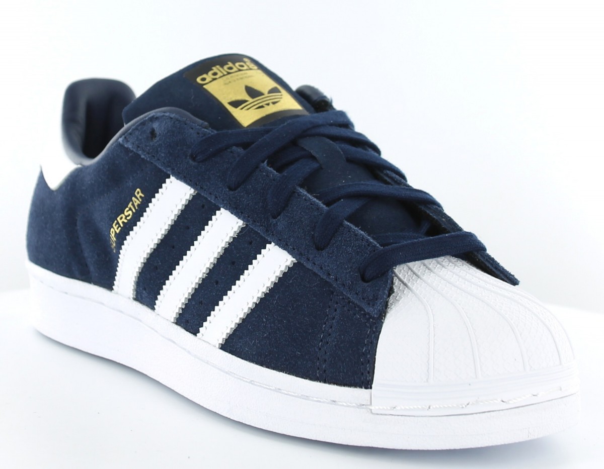 adidas superstar blanche et bleu marine