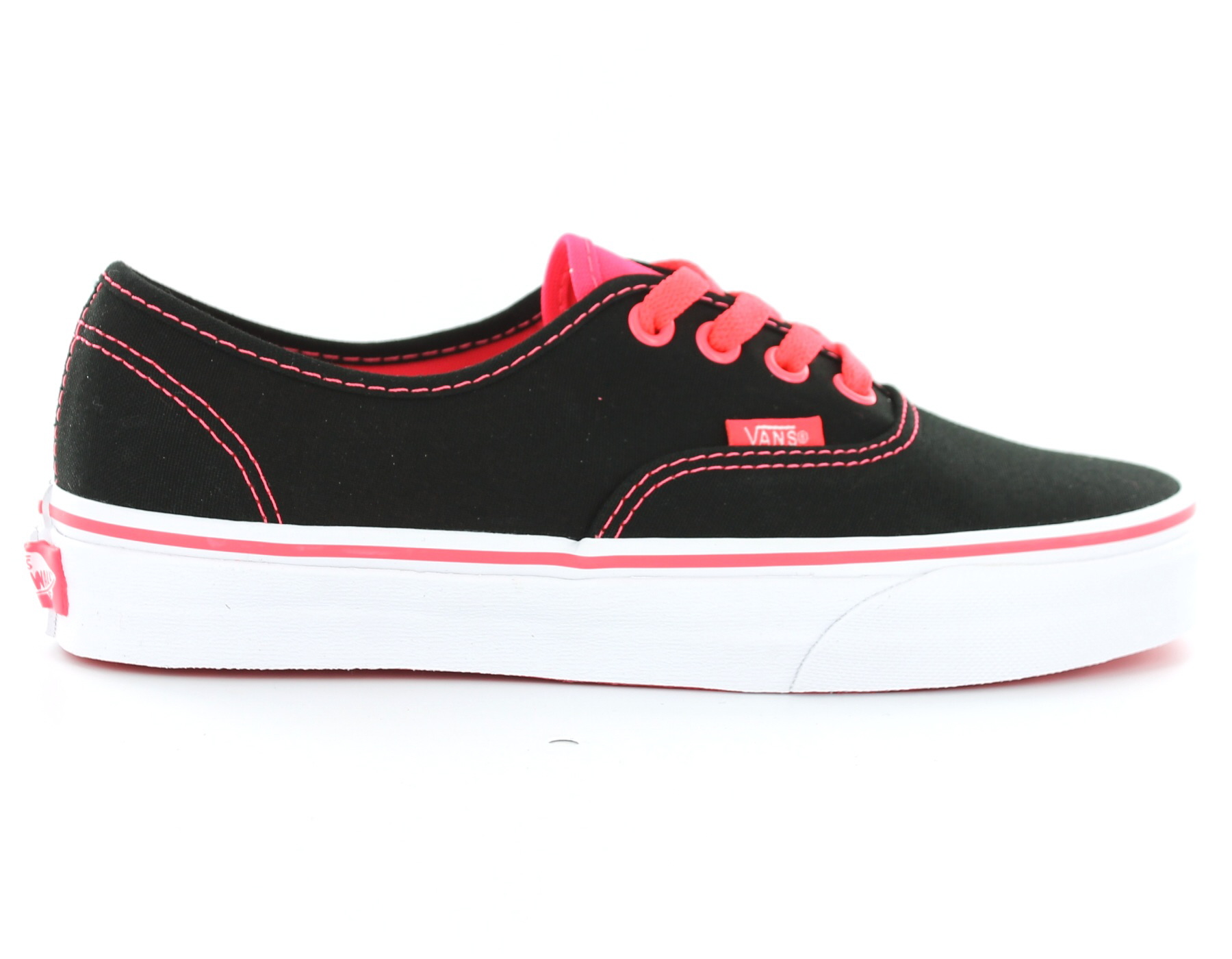 vans authentic rose et noir