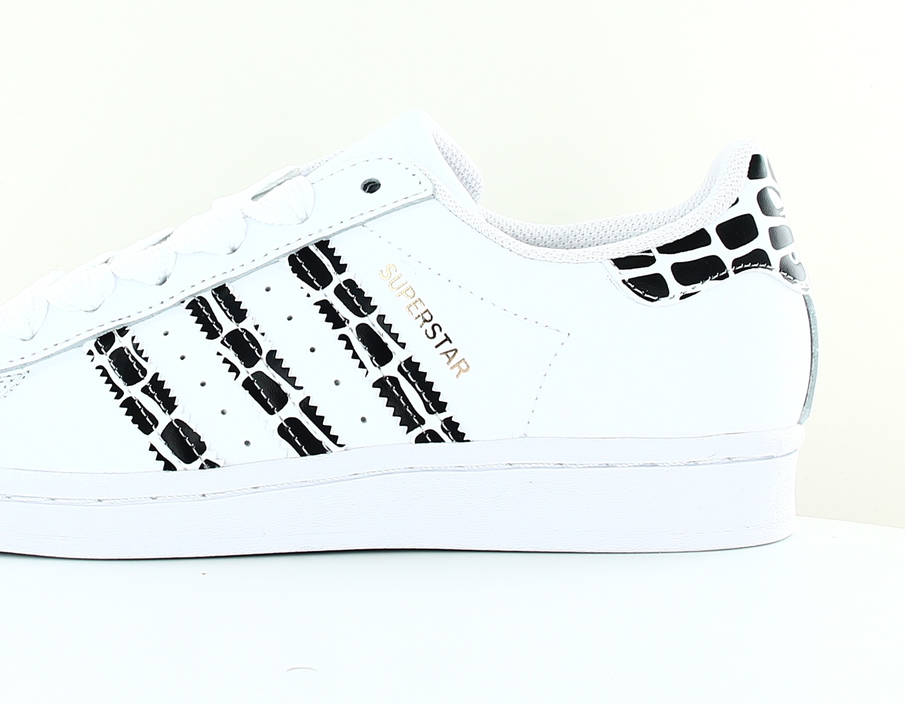 Adidas Superstar animal print Blanc noir leopard or