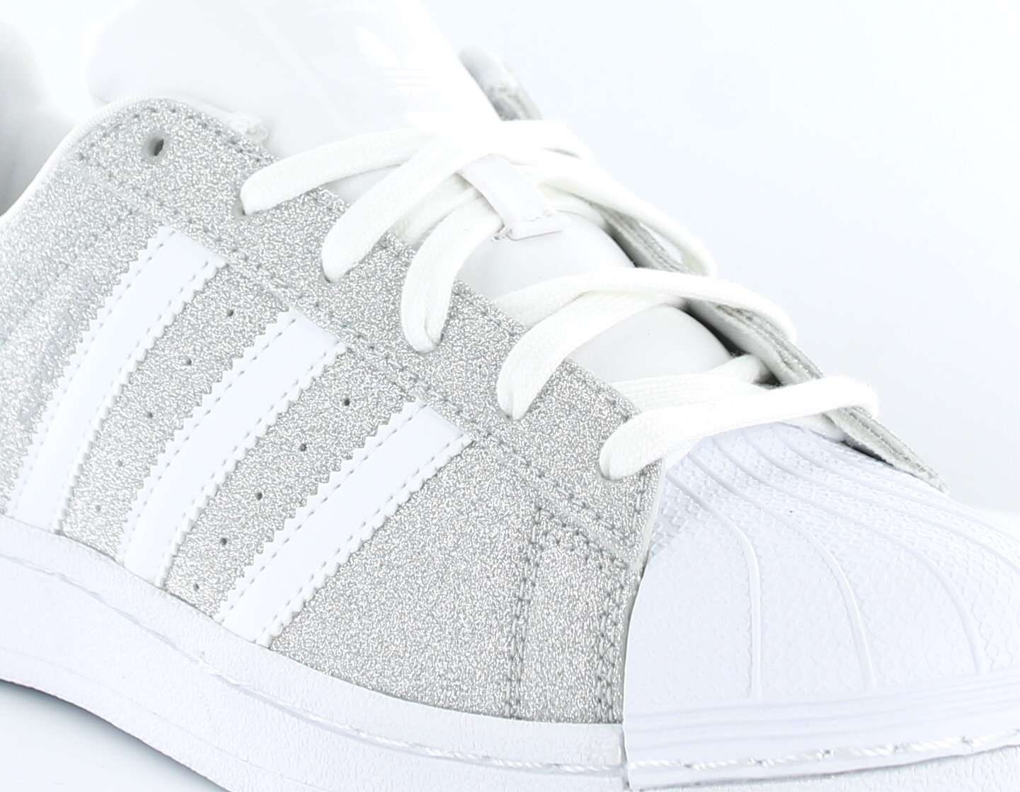 superstar blanche et gris pailleté