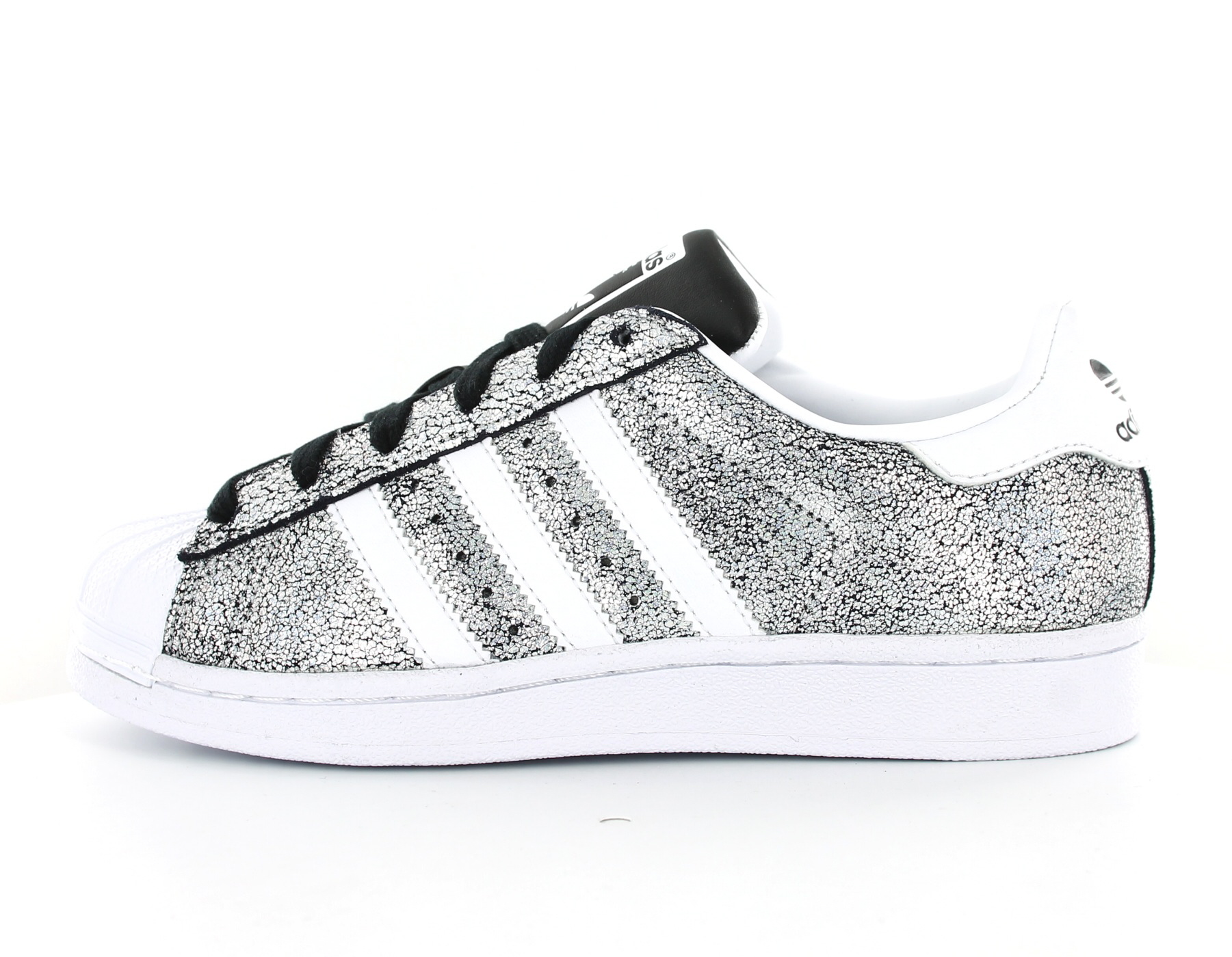 Adidas Superstar femme Blanc argent craquelé