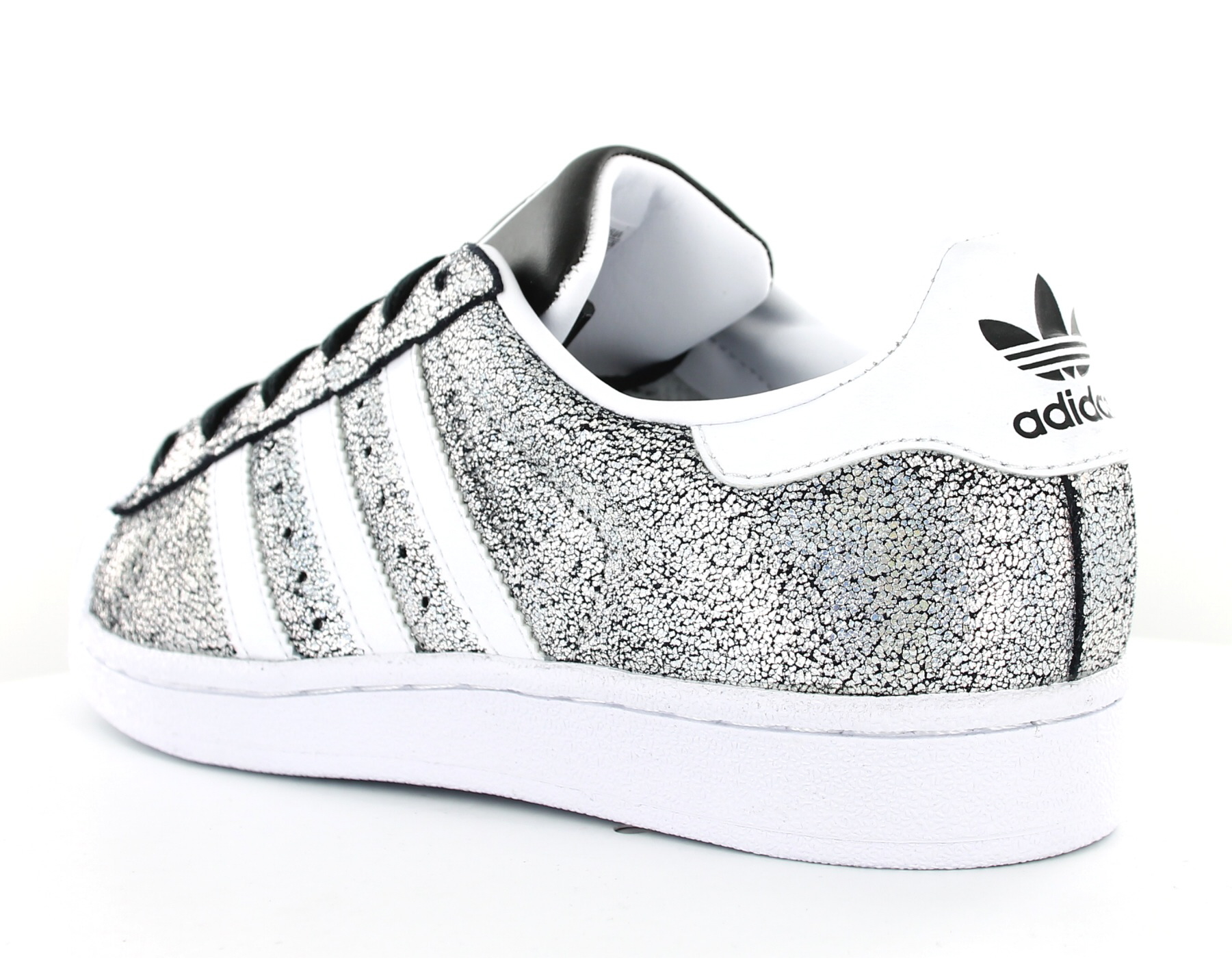 Adidas Superstar femme Argent-Blanc-Noir