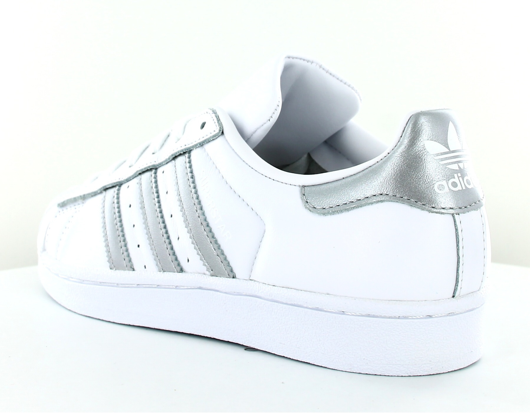 Adidas Superstar femme Blanc argent craquelé