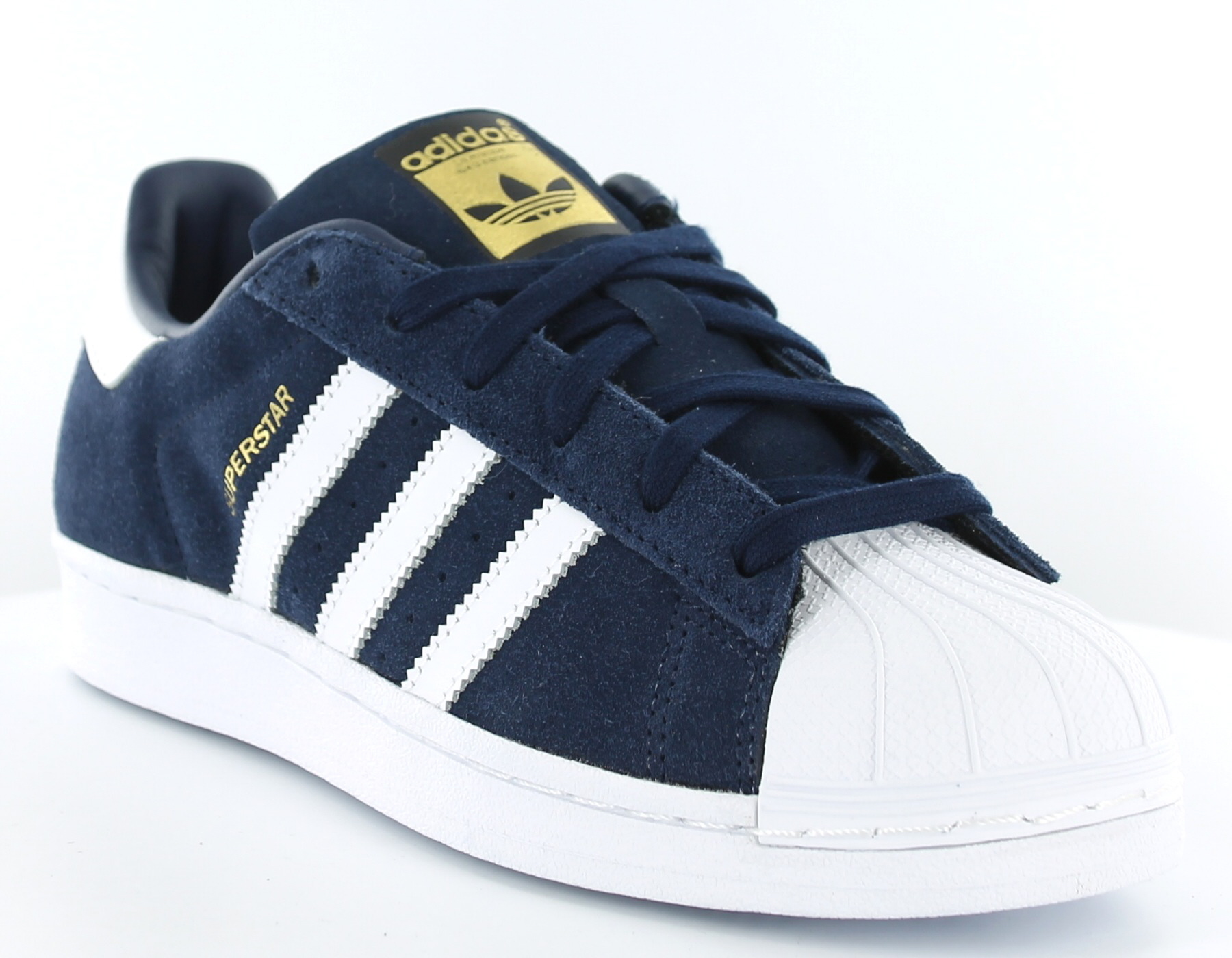 carril Colgar dentista Adidas Superstar suede femme BLEU/BLANC S75142