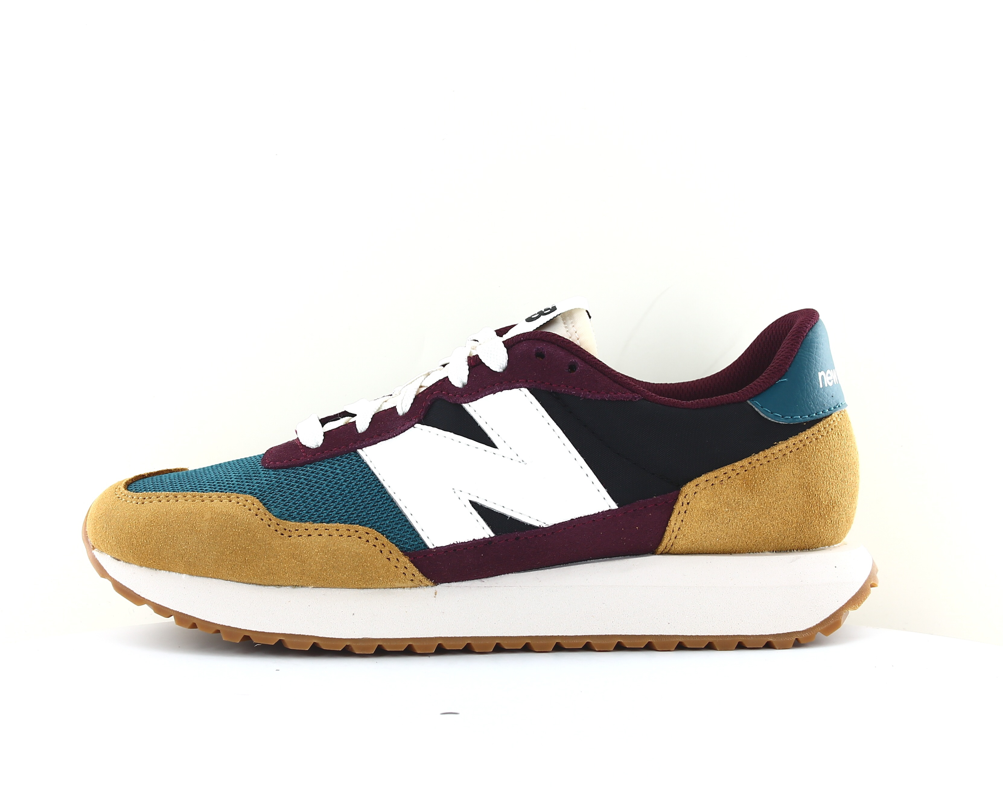new balance - 300 - baskets en daim avec bordure couleur cuivre - blanc