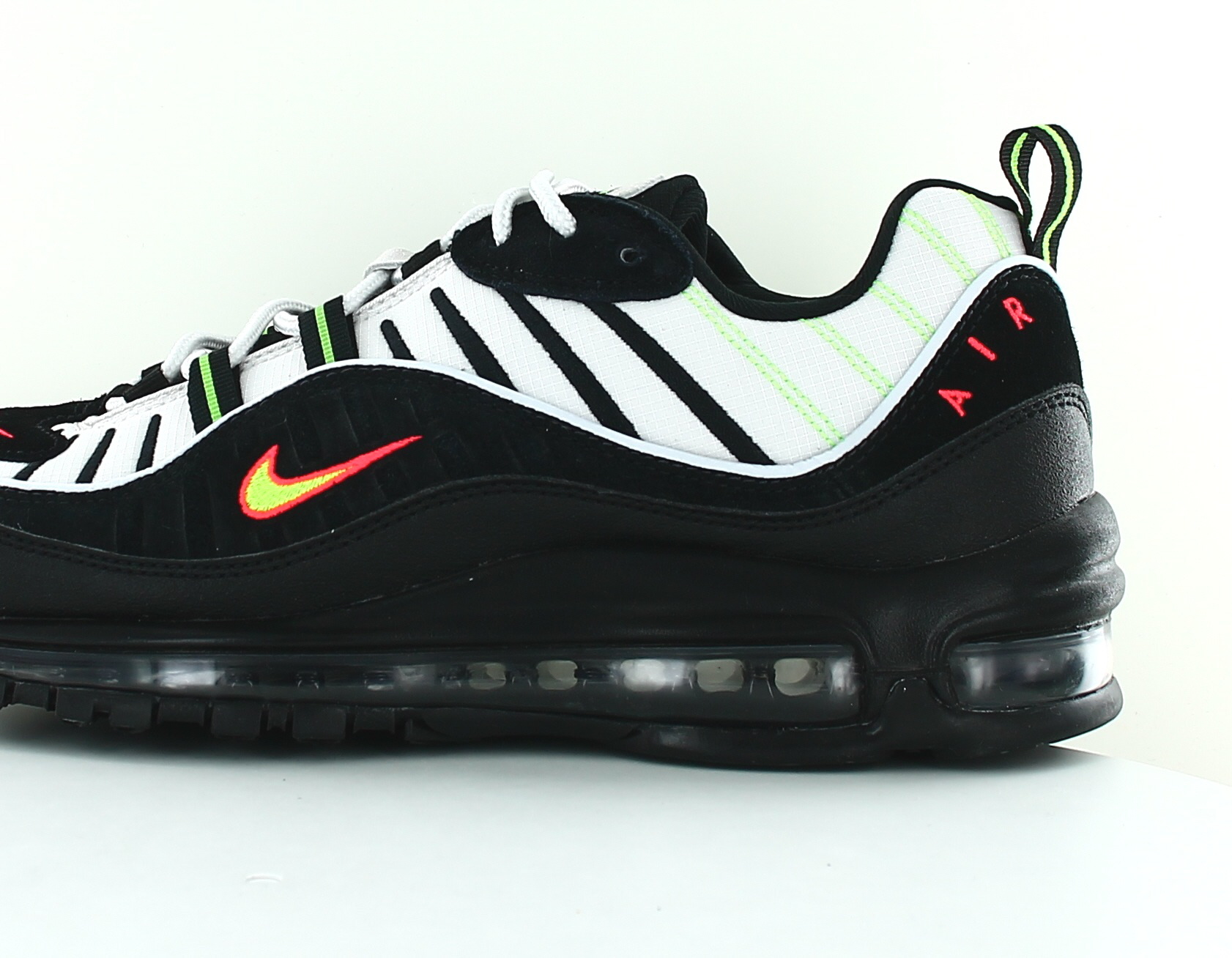 Nike Air max 98 Noir vert blanc orange crimson 640744 016