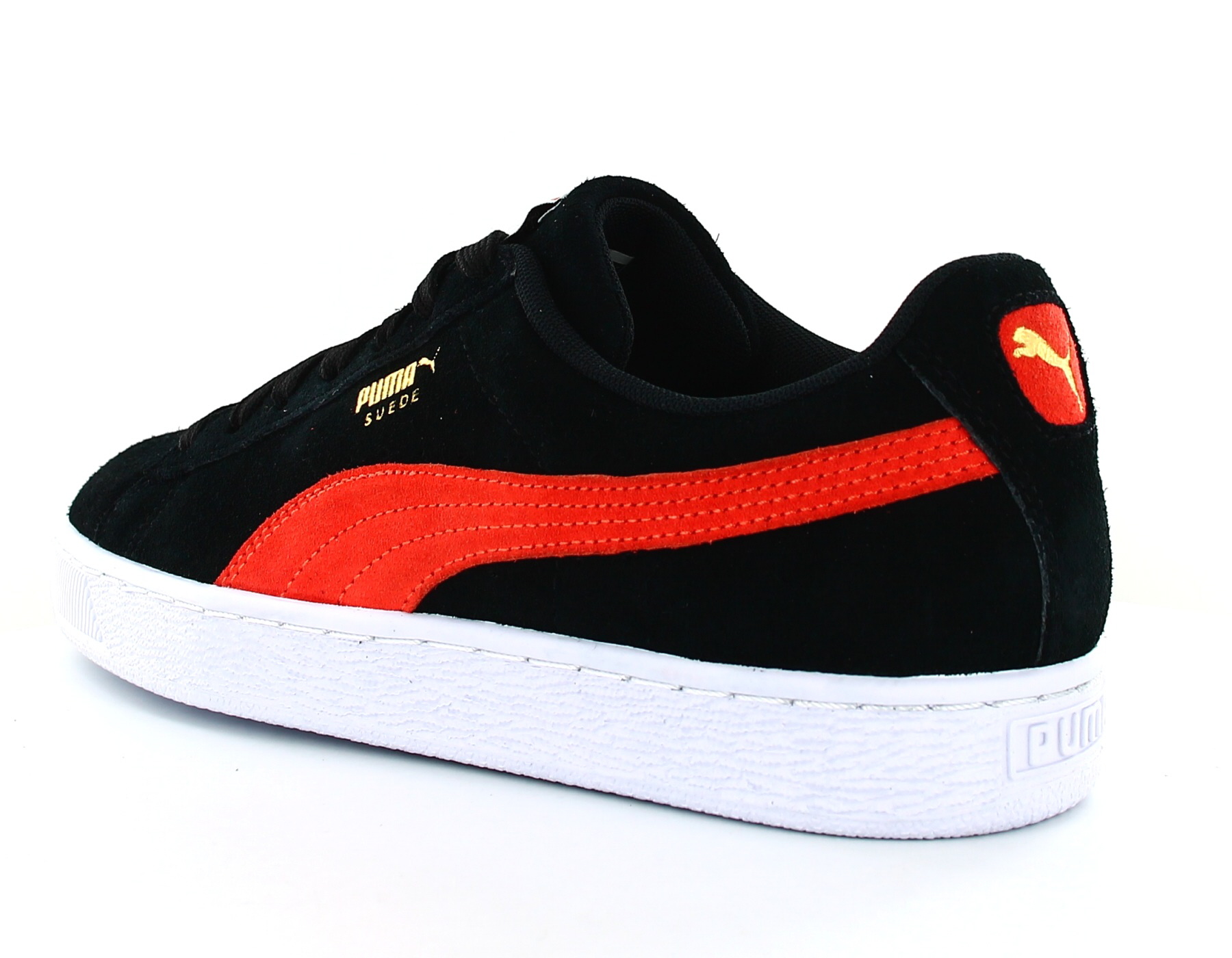 puma suede noir orange