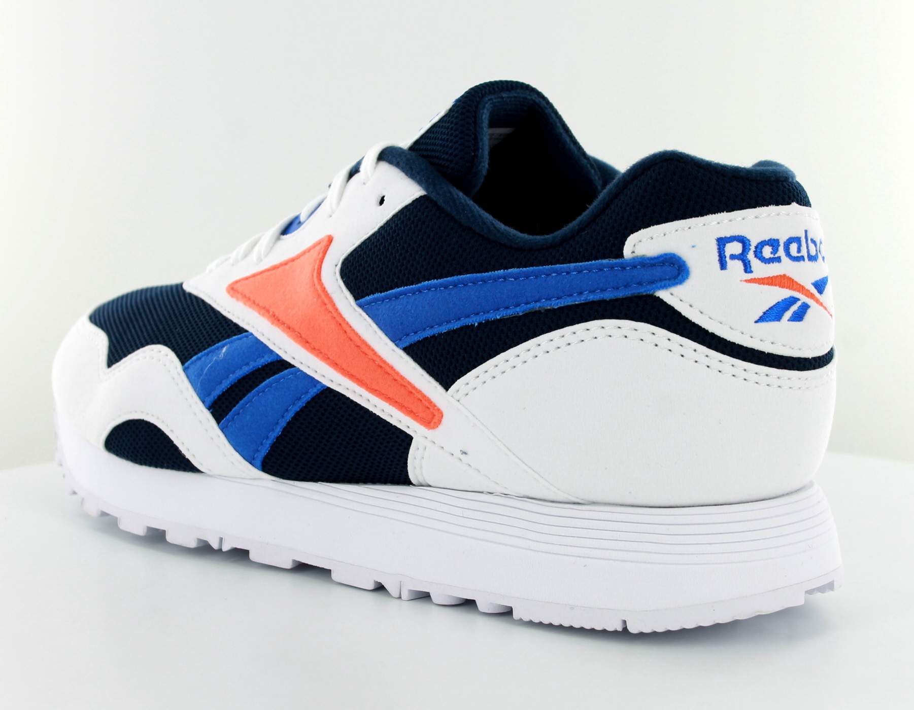 reebok navy and orange rapide mu trainers