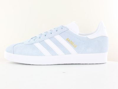 Adidas Gazelle bleu ciel blanc or