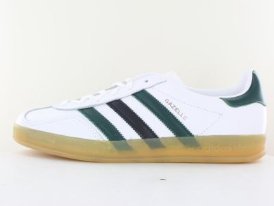 Adidas Gazelle indoor cuir blanc noir vert gomme