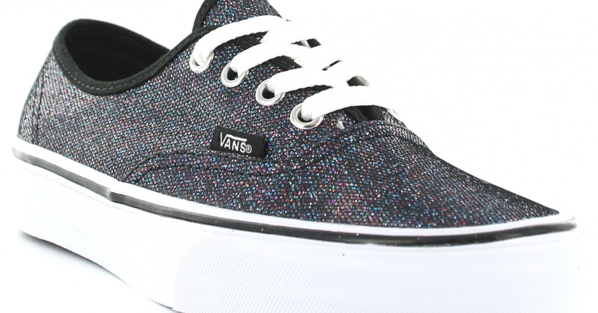 vans authentic iridescent glitter black