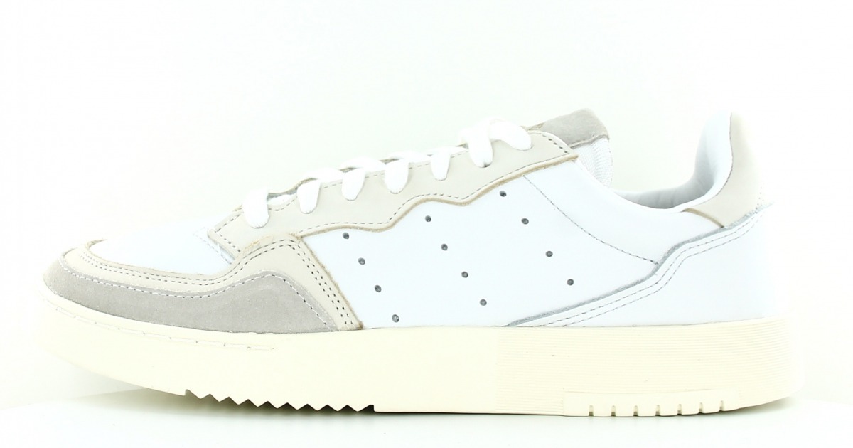 Adidas Super court Blanc gris beige or EE6024