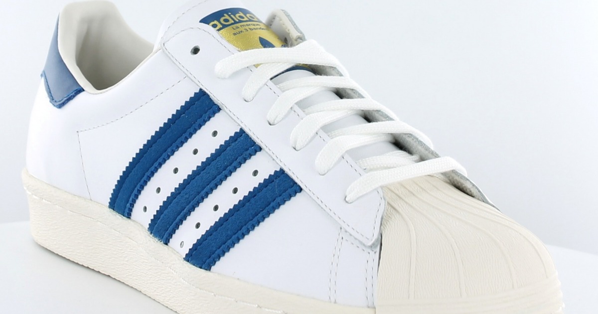 Adidas Superstar 80s BLANC BLEU G61068