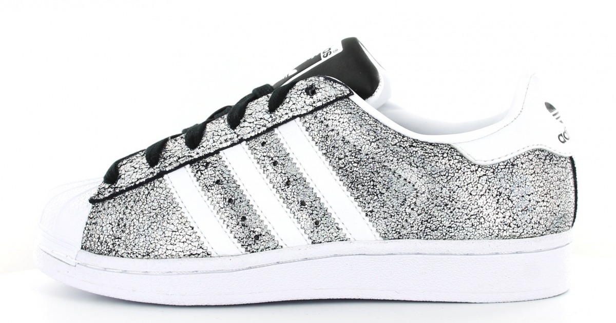 adidas superstar femme blanche et argent