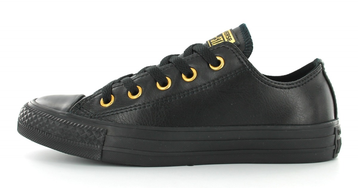 converse basse femme cuir noir