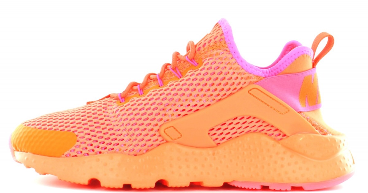 huarache femme blanche rose orange
