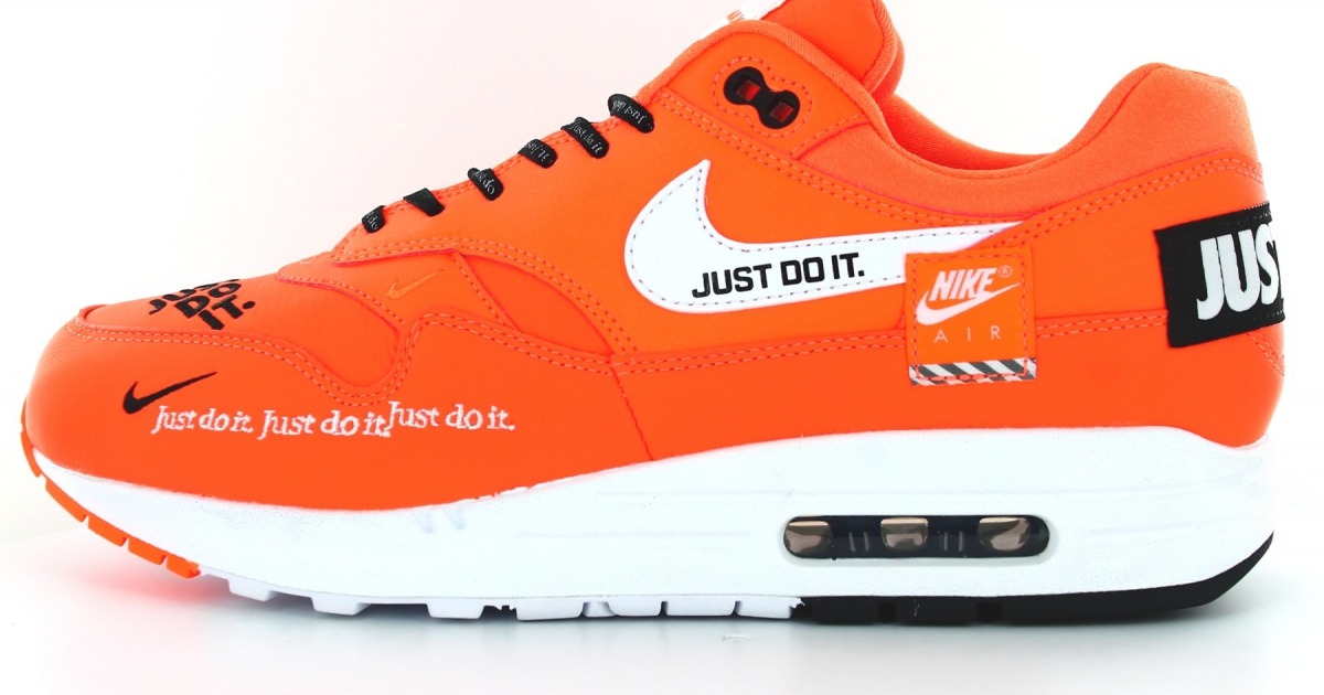 nike air max 1 just do it white orange