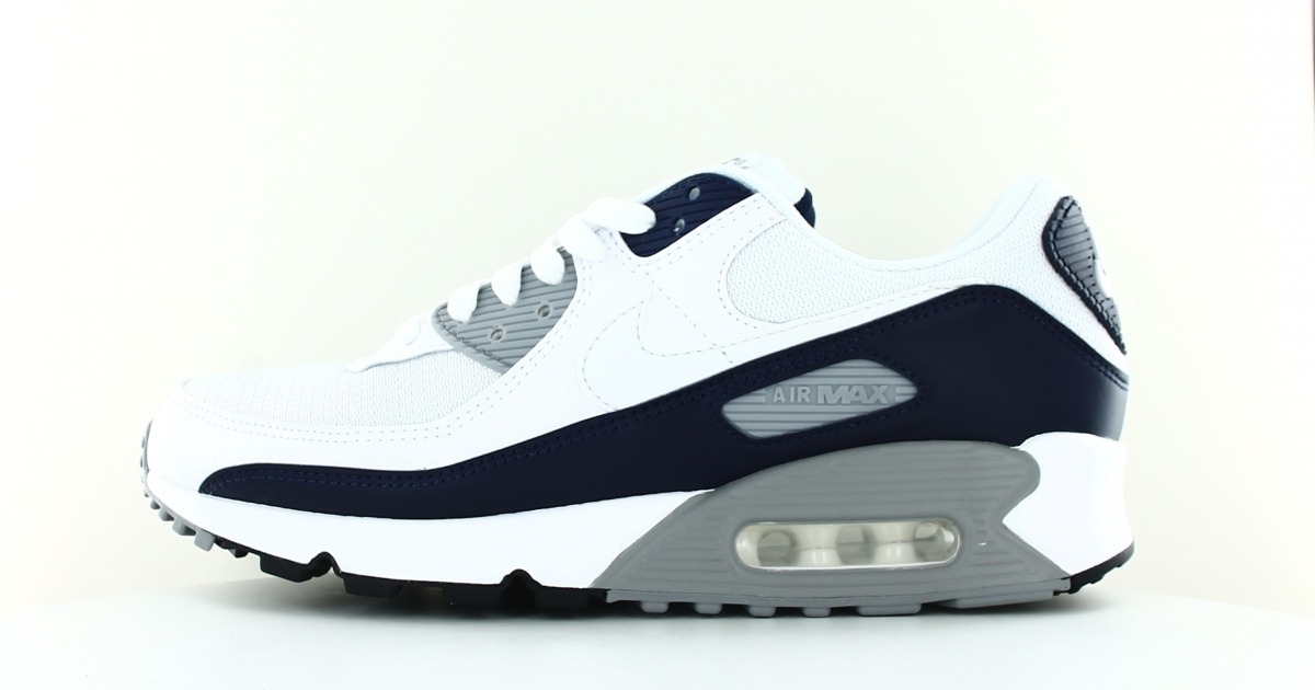 Nike Air Max 90 homme Blanc gris bleu marine Nike Air Max 90 homme Blanc gris bleu marine