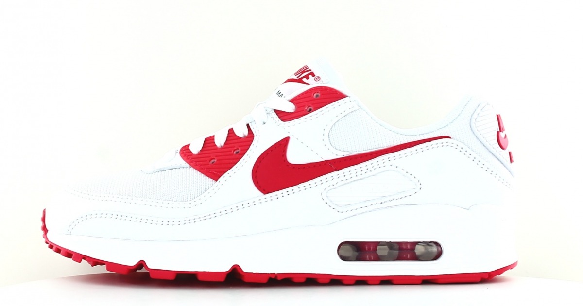Nike Air Max 90 homme Blanc rouge
