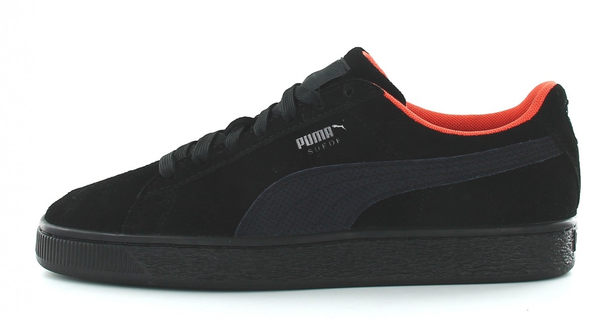 puma suede noir orange