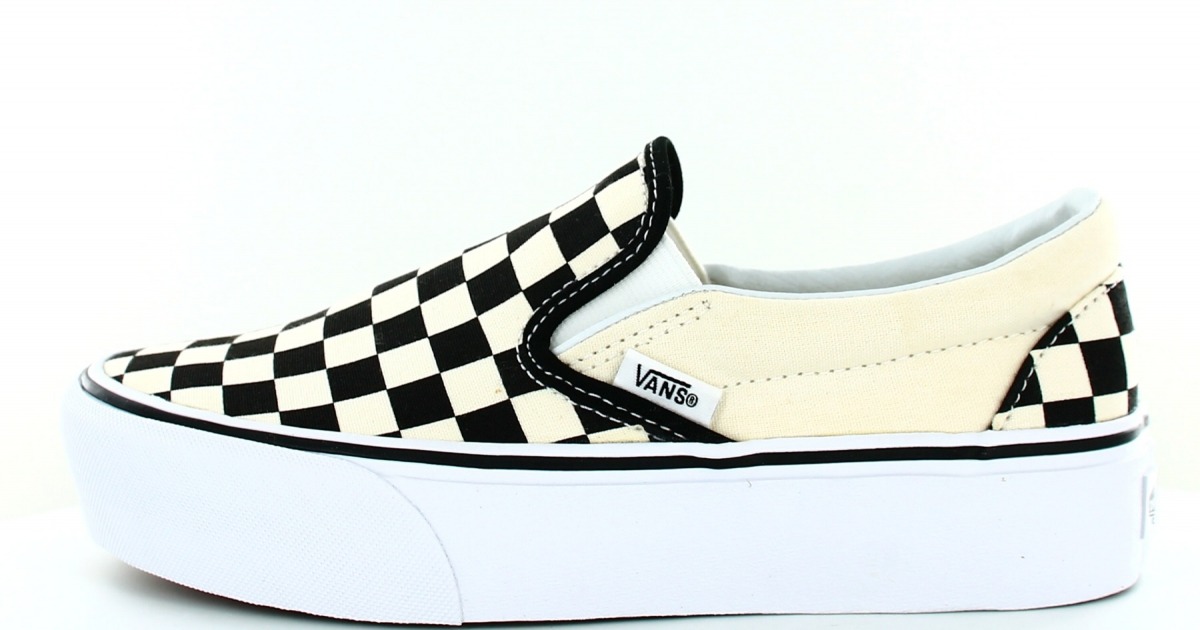 vans slip on rose damier