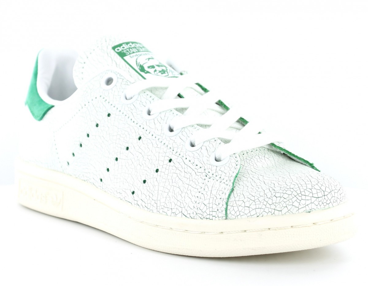 Adidas Stan smith Craked leather BLANC/VERT