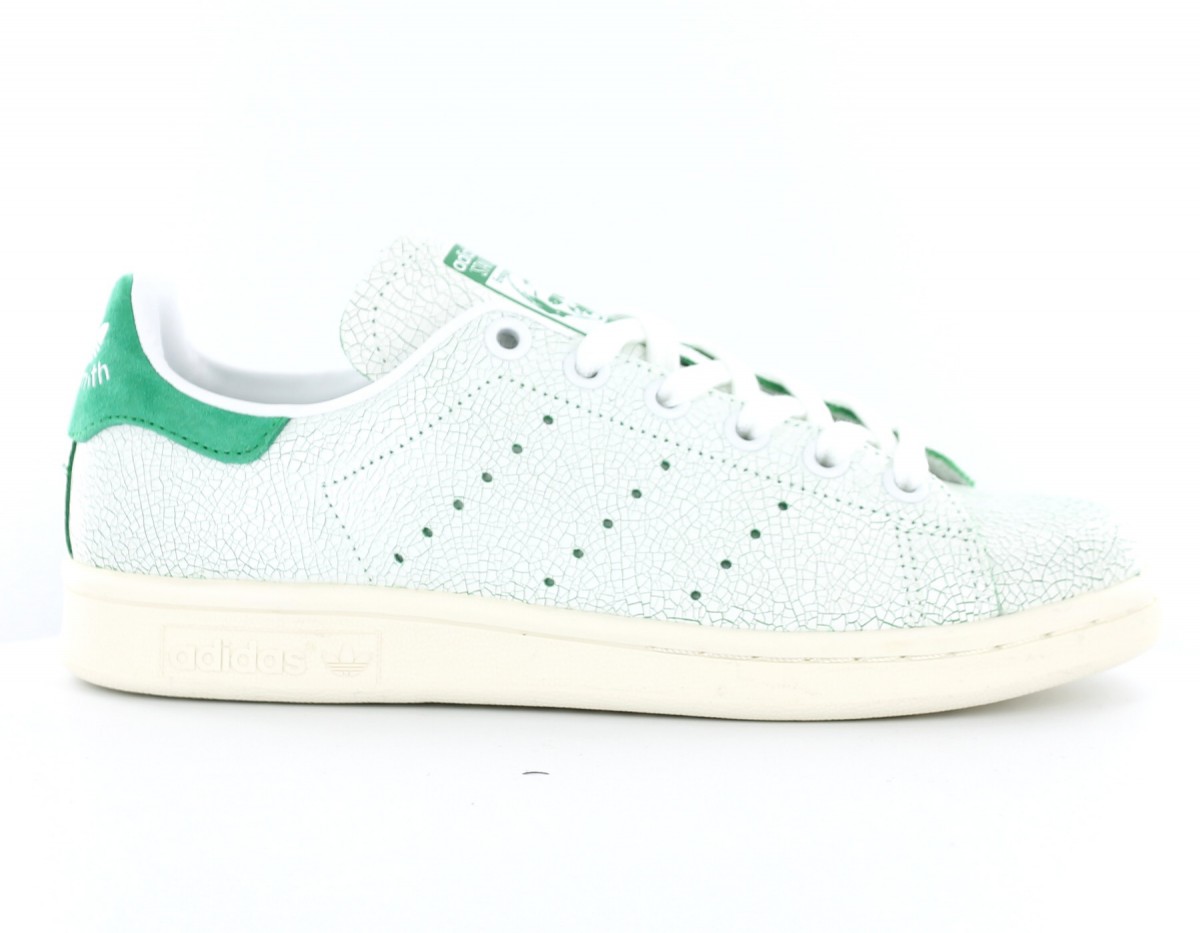 Adidas Stan smith Craked leather BLANC/VERT