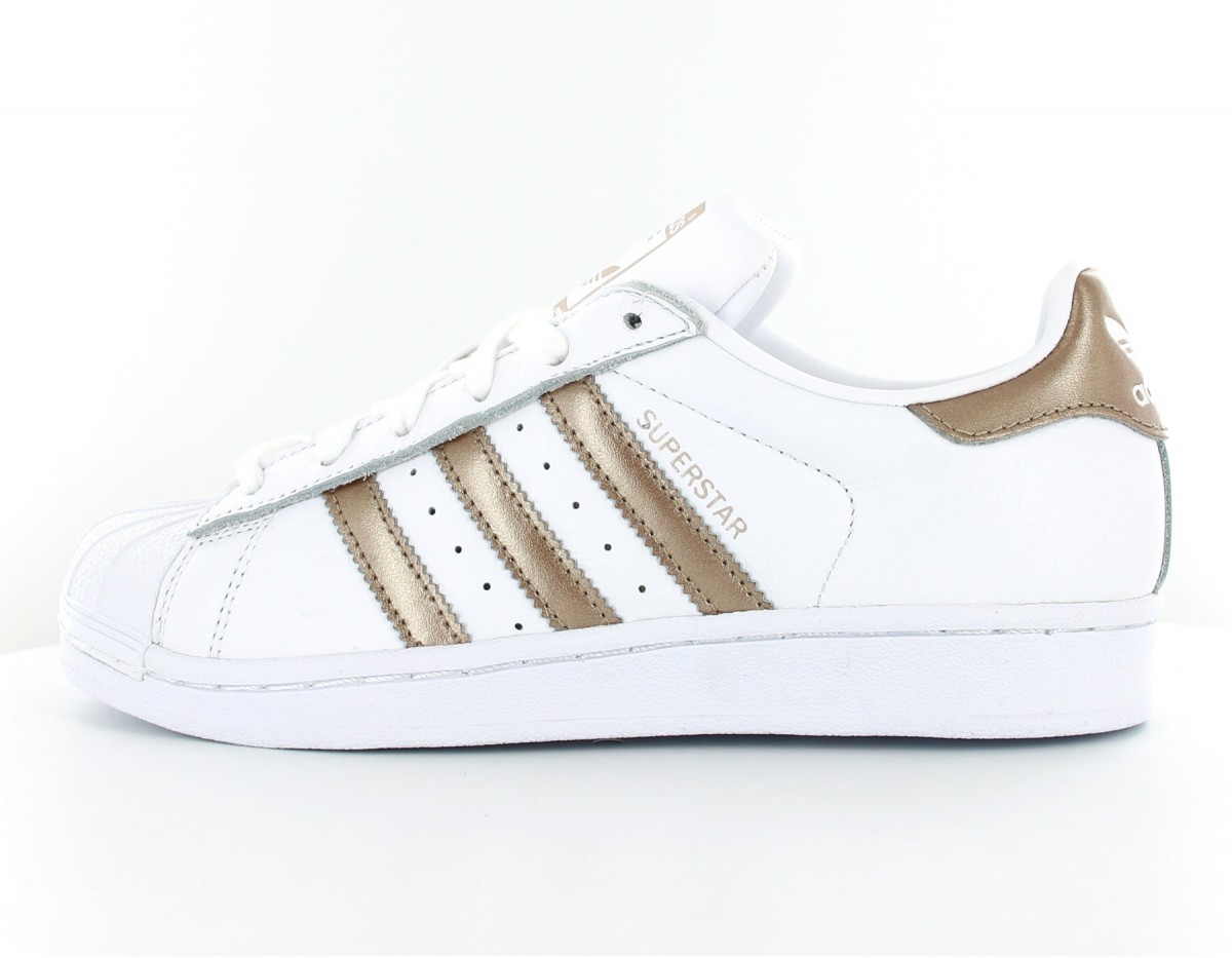 Adidas superstar femme Blanc-Rose-Or