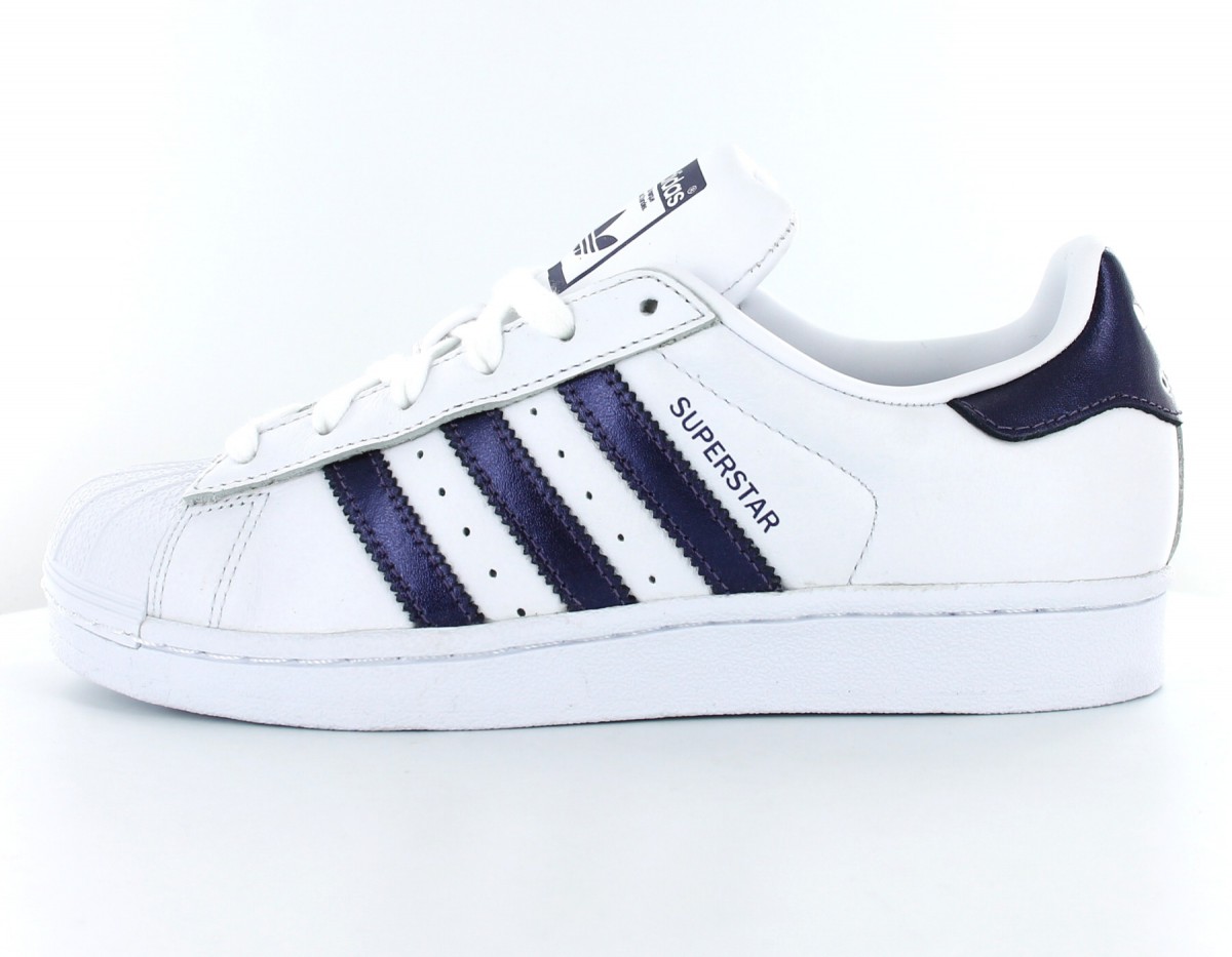 Adidas superstar femme Blanc-Violet-Metalisé