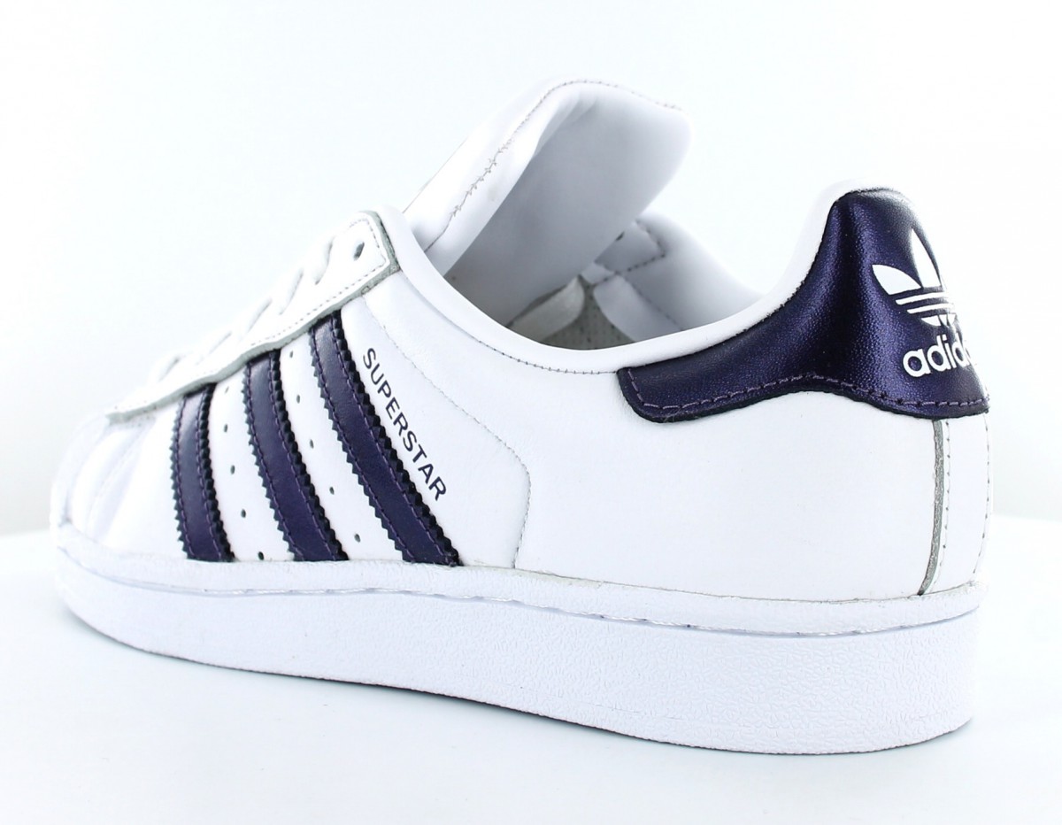 Adidas superstar femme Blanc-Violet-Metalisé