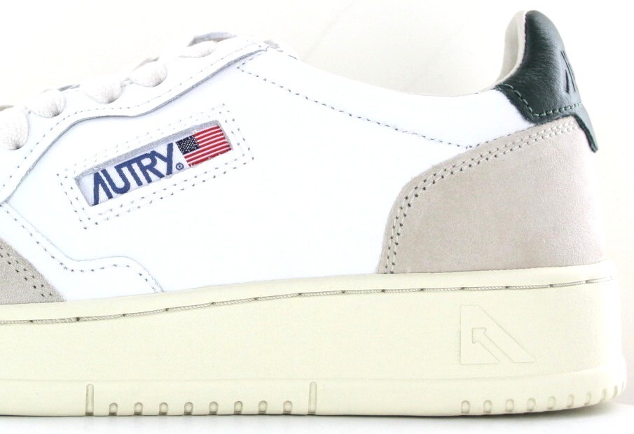 Autry Autry 01 suede blanc beige vert foncé