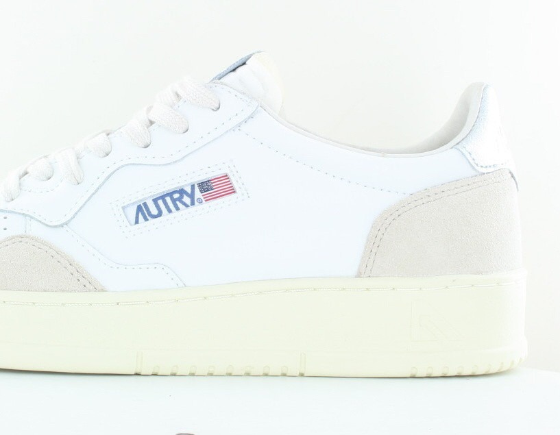 Autry Medalist suede blanc argent