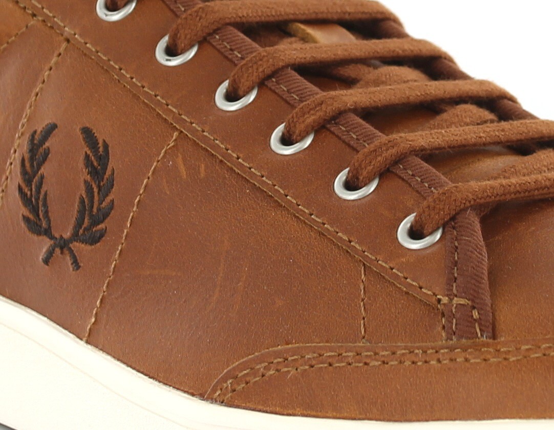 Fred Perry Hopman cuir BEIGE/MARRRON