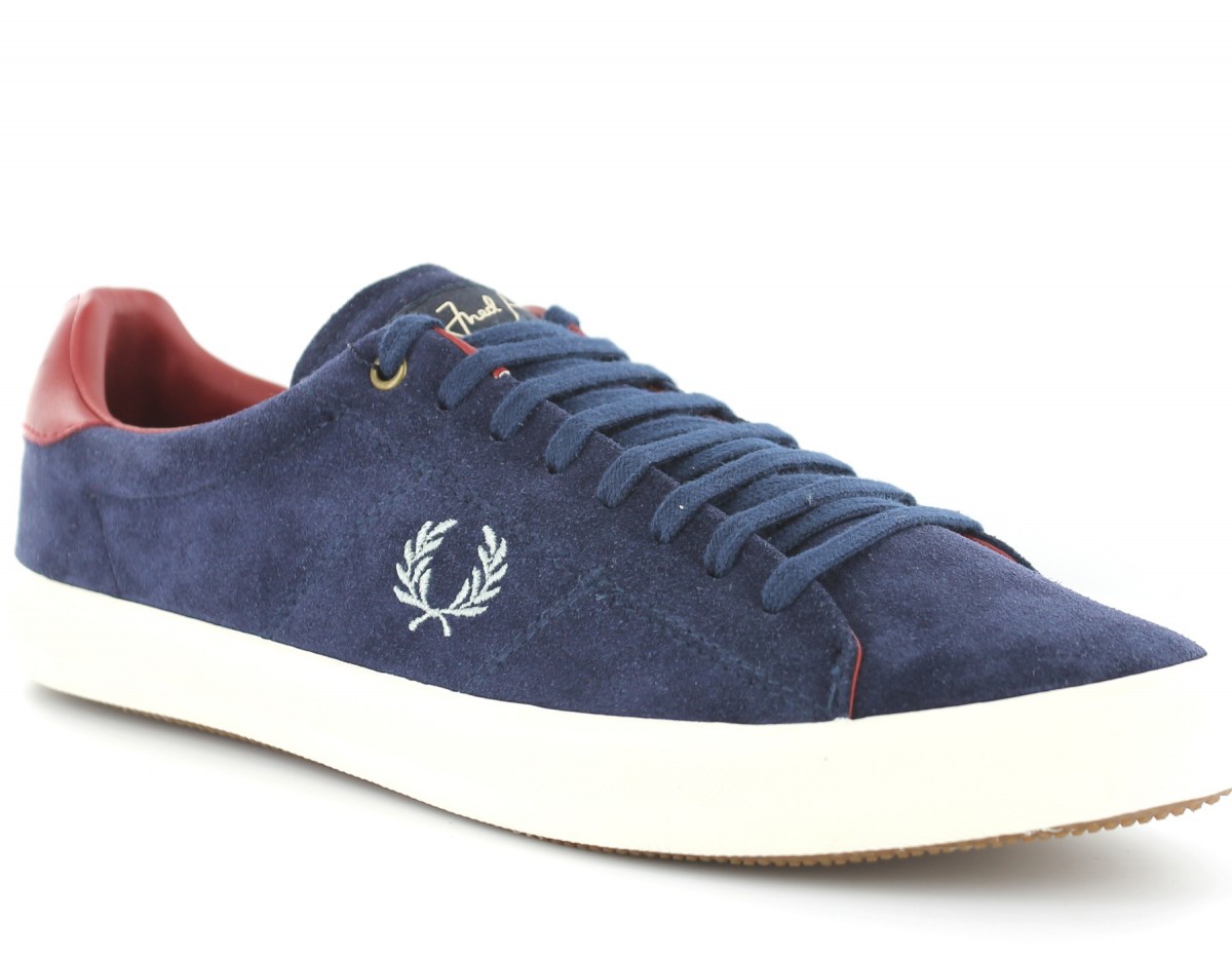 Fred Perry Howells suede BLEU/ROUGE