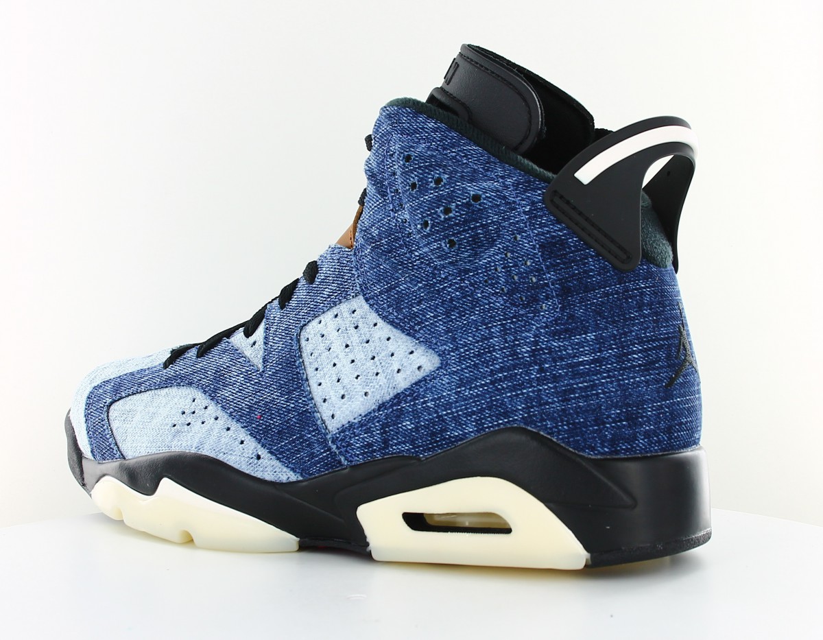 Jordan Jordan 6 retro washed denim bleu jean marron rouge