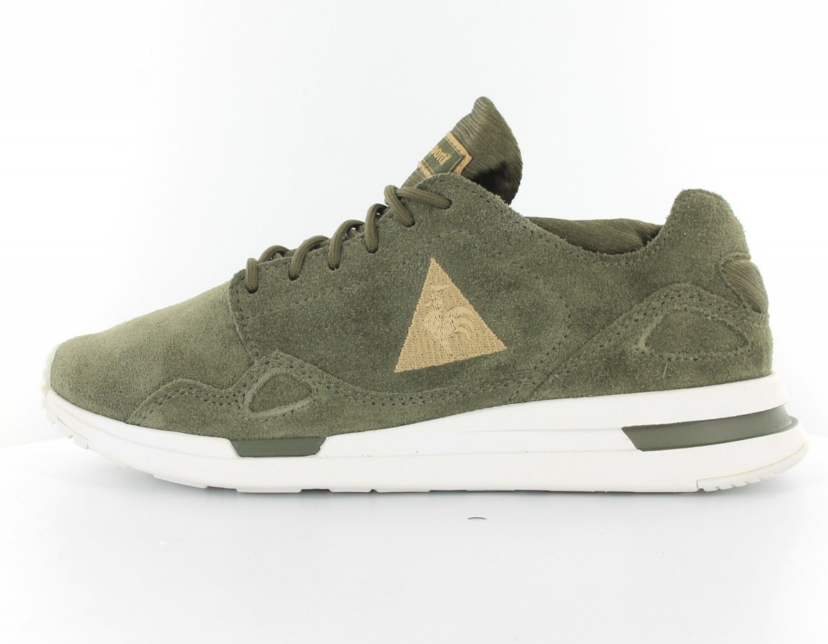 Lecoqsportif Lcs Flow Suede Satin Kaki-Blanc