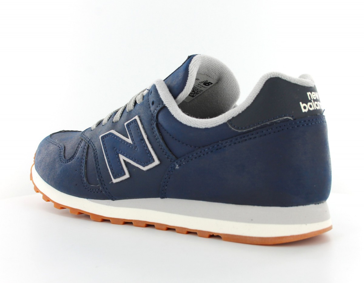 New Balance 373 Cuir bleu-marine