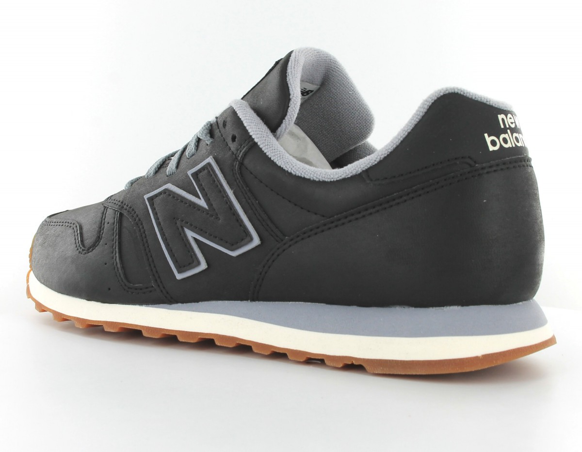 New Balance 373 Cuir Noir-Gomme