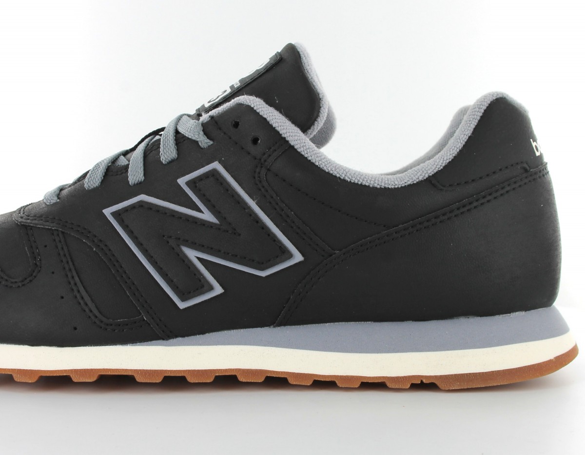 New Balance 373 Cuir Noir-Gomme