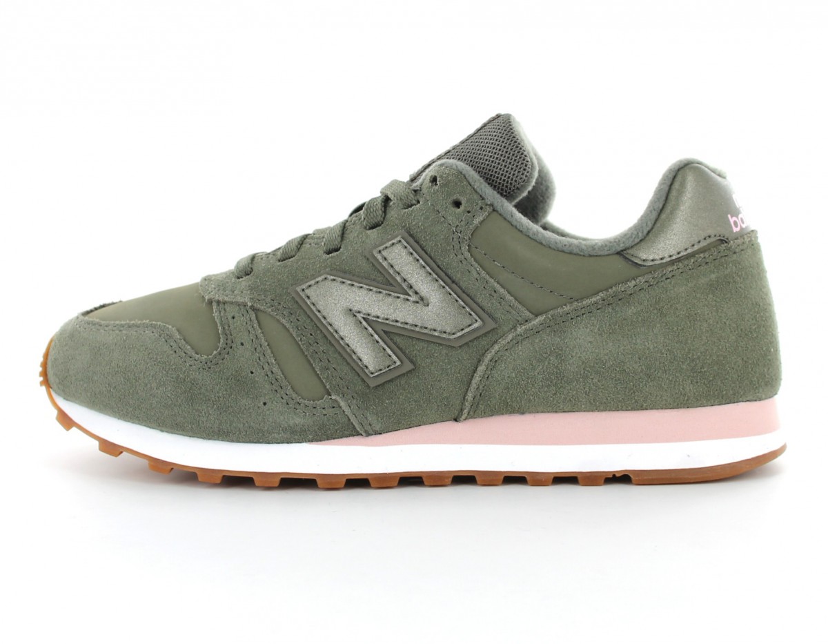 New Balance 373 Femme Suede Kaki-Rose