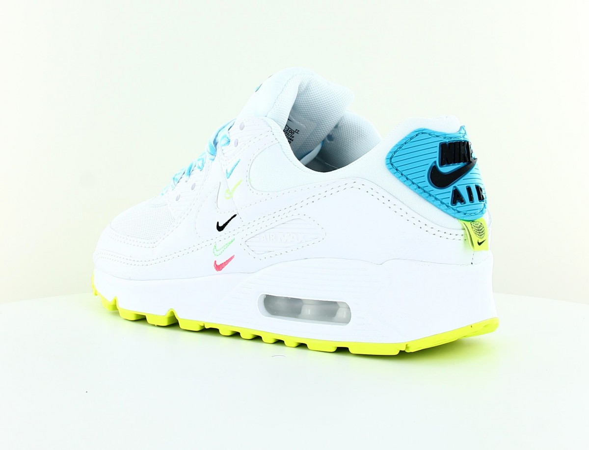 Nike Air Max 90 worldwide blanc vert volt bleu ciel