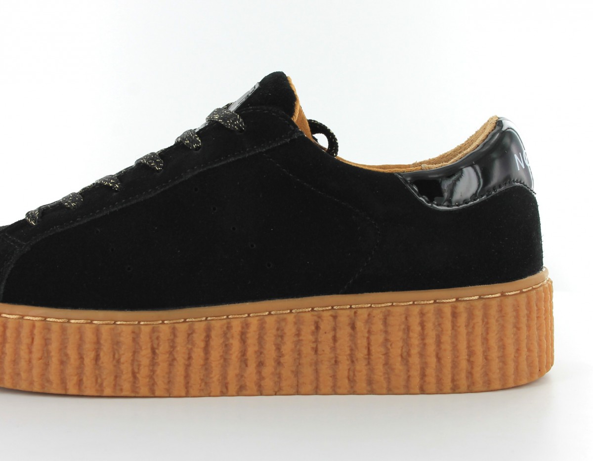 Noname Picadilly Sneakers Suede Noir/Gomme