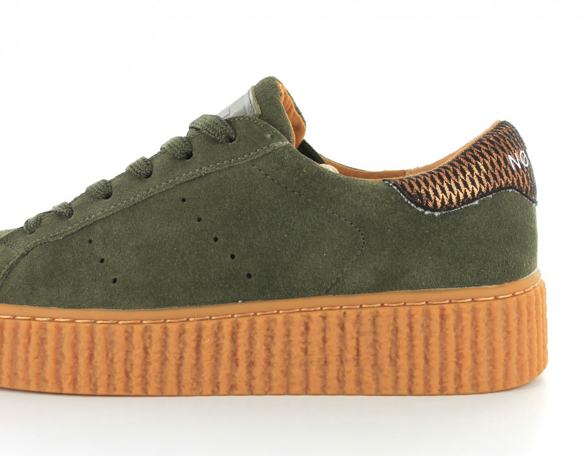 Noname Picadilly Sneakers Suede vert kaki