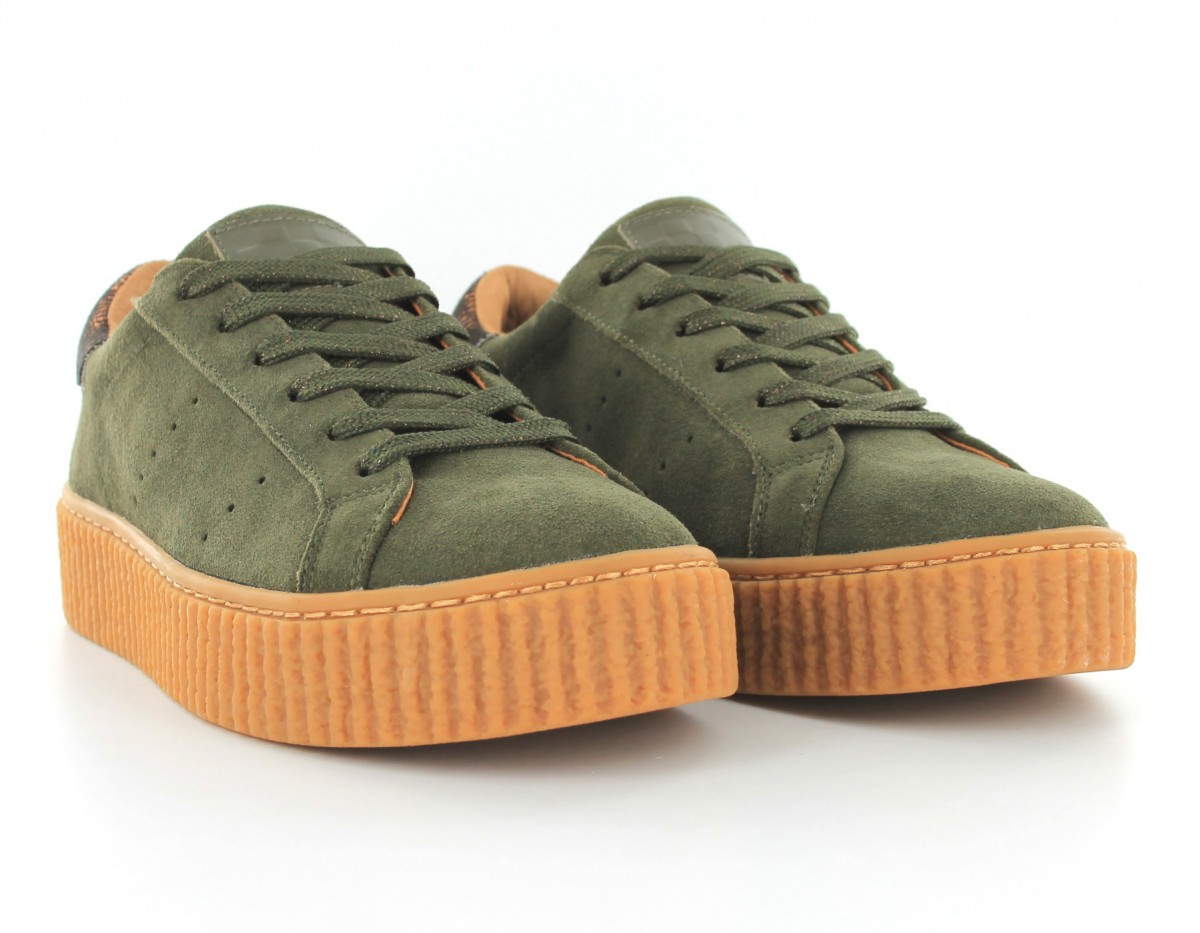 Noname Picadilly Sneakers Suede vert kaki