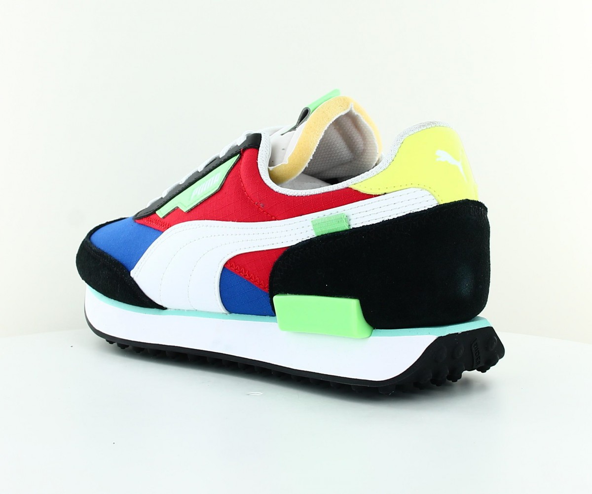 Puma Future rider play on bleu noir rouge 