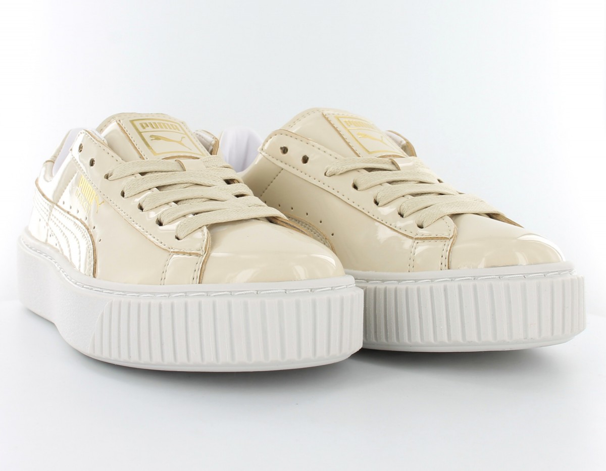 Puma Basket platform patent beige oatmeal