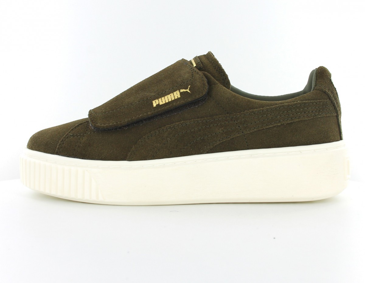 Puma Suede Platform Big Strap Olive-Night