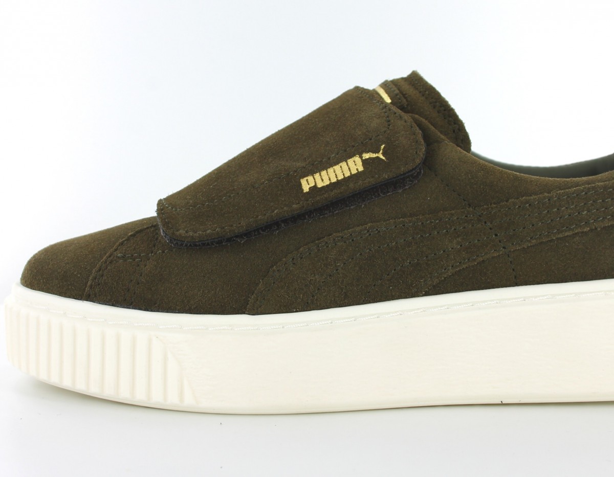 Puma Suede Platform Big Strap Olive-Night