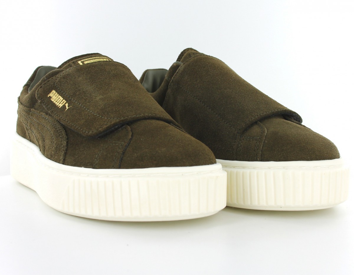 Puma Suede Platform Big Strap Olive-Night