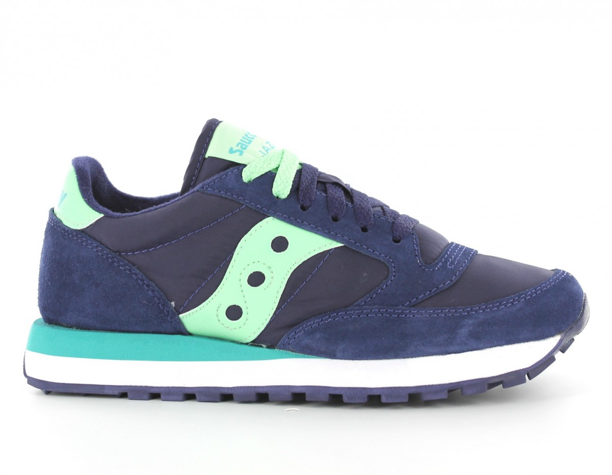 Saucony Jazz femme BLEU MARINE/VERT